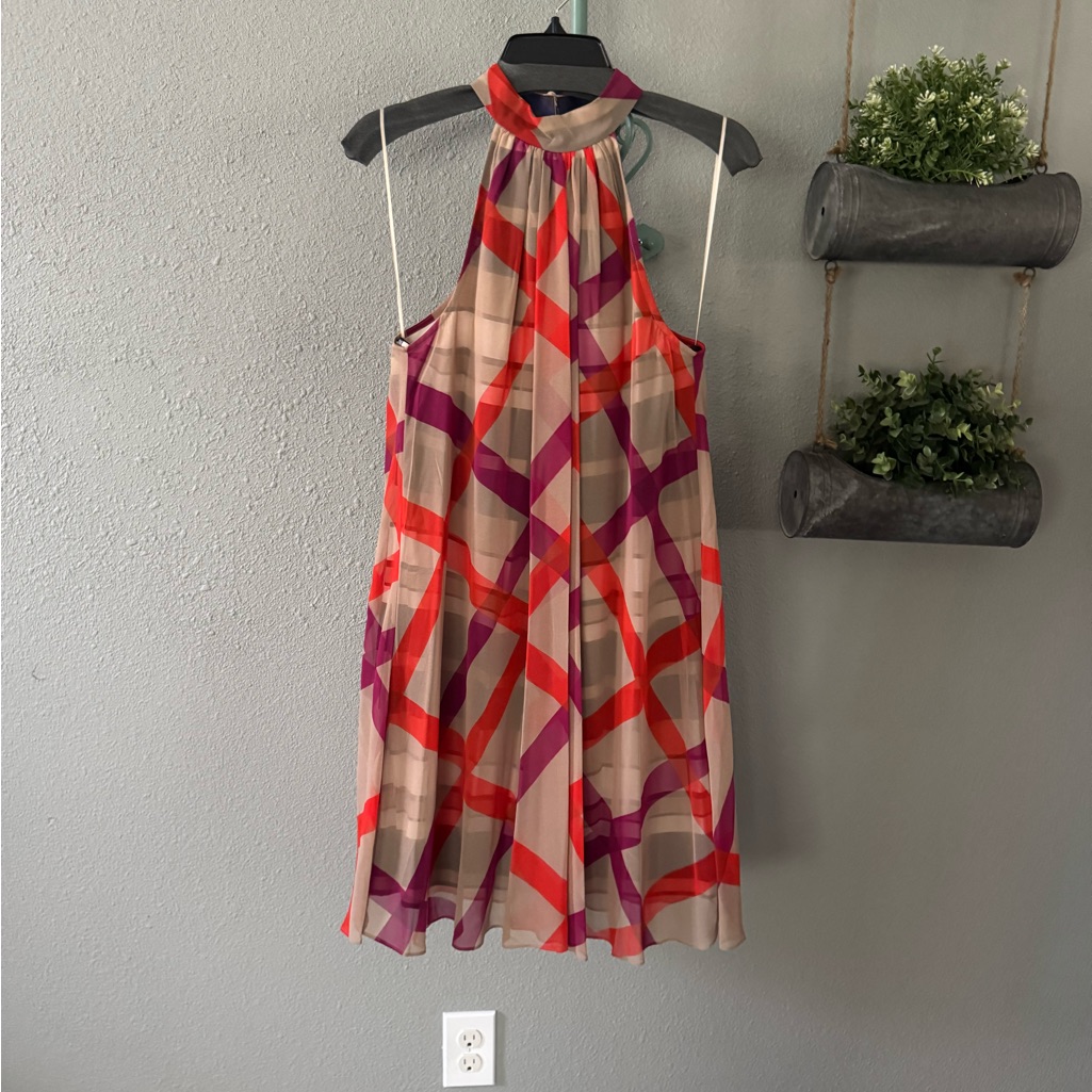 Trina Turk Striped Multicolor Dress Reversible Size Medium Nwt